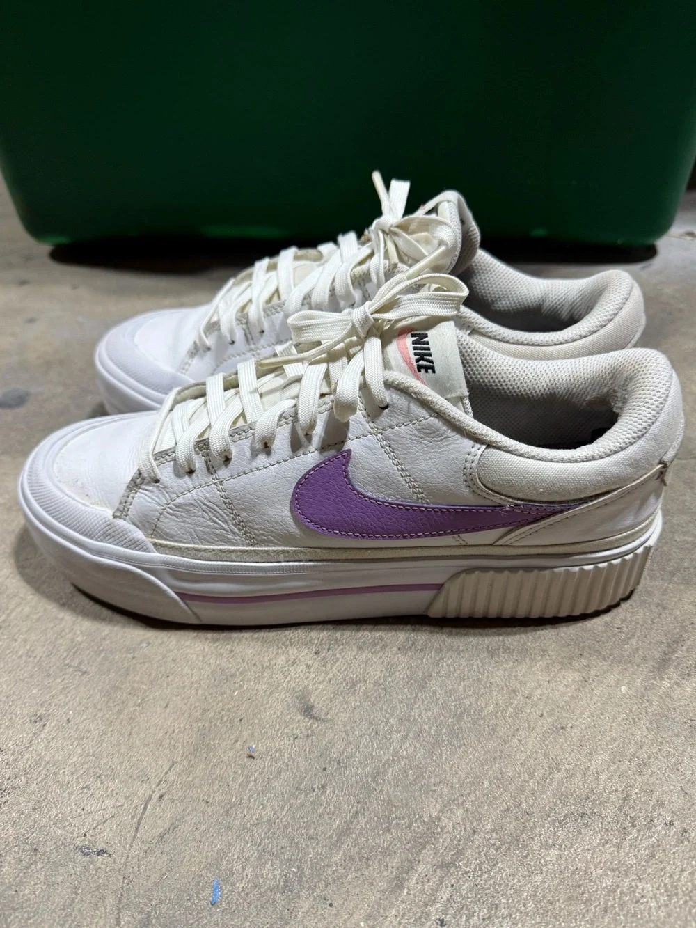 Nike Court Legacy Lift White Navy/Lavender Platform Sneakers DM7590-103 Sz: 8.5